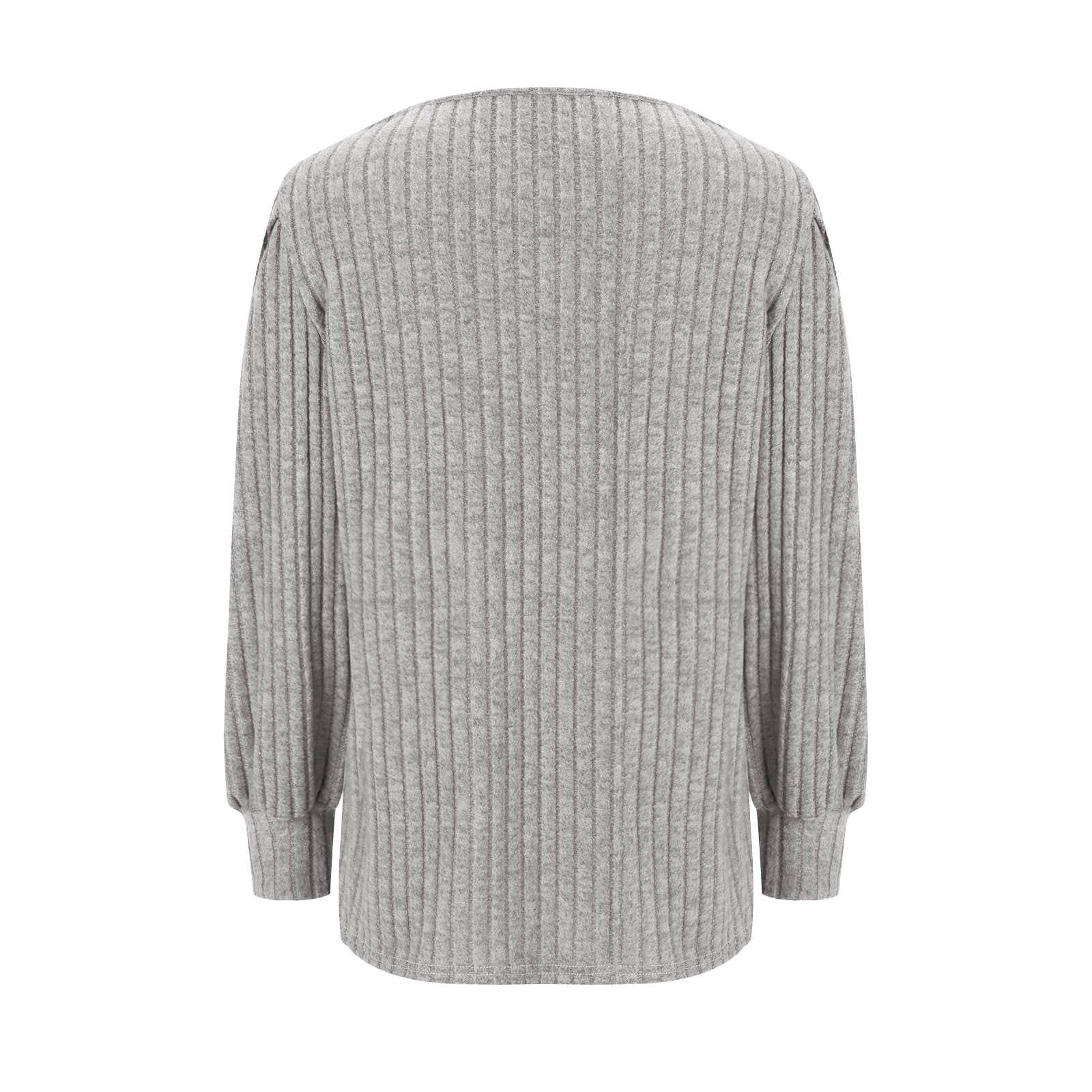 Fall Sweaters for Women 2023 plus Size Fashion Long Sleeve Loose Solid Color Blouse Pullover Sweaters Jumper