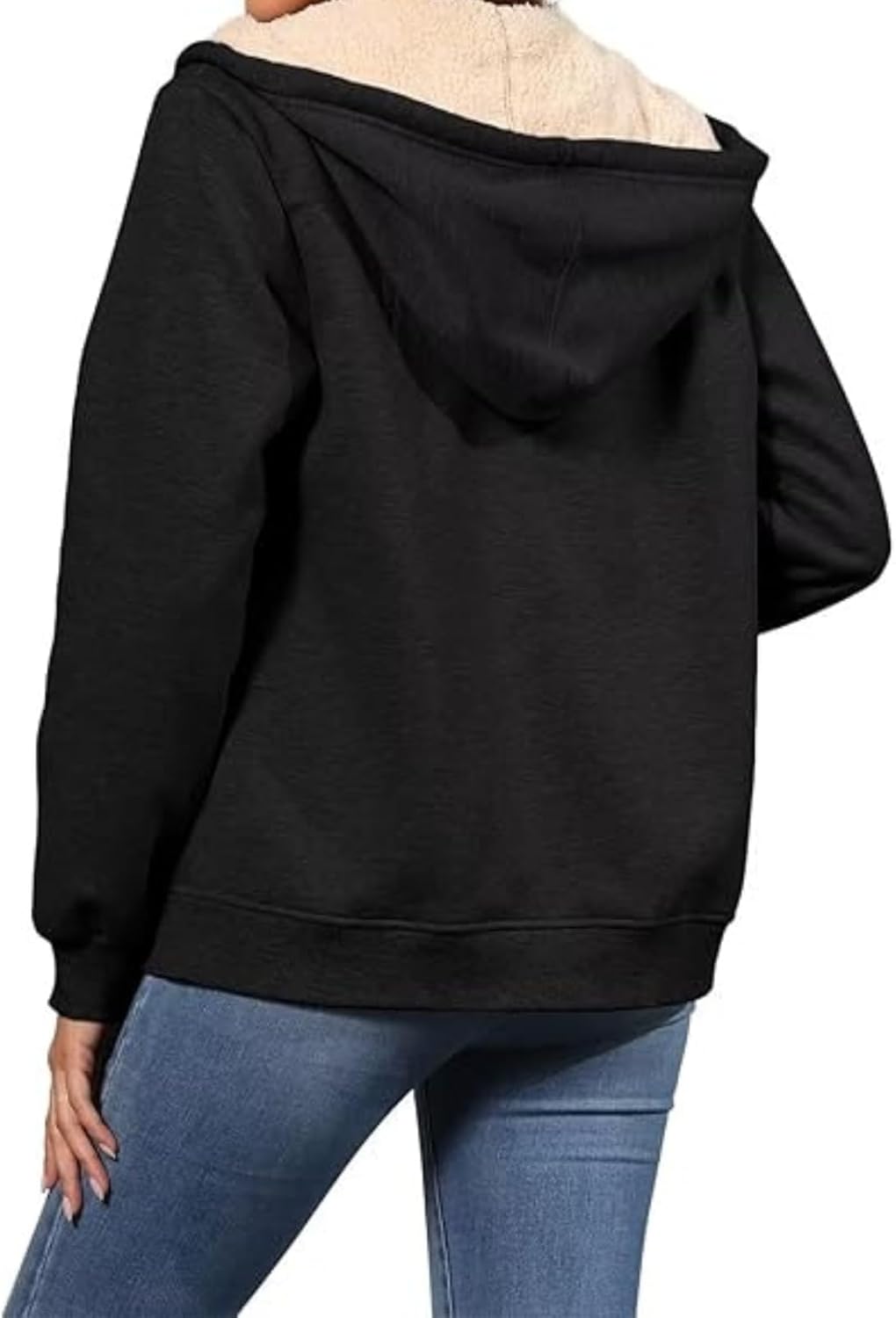 Women'S Fleece Jacket​ Sherpa Lined Full Zip ​Hoodie Winter Coat​ Warm Plush Pullover with Pockets, Warm Plush Coat​