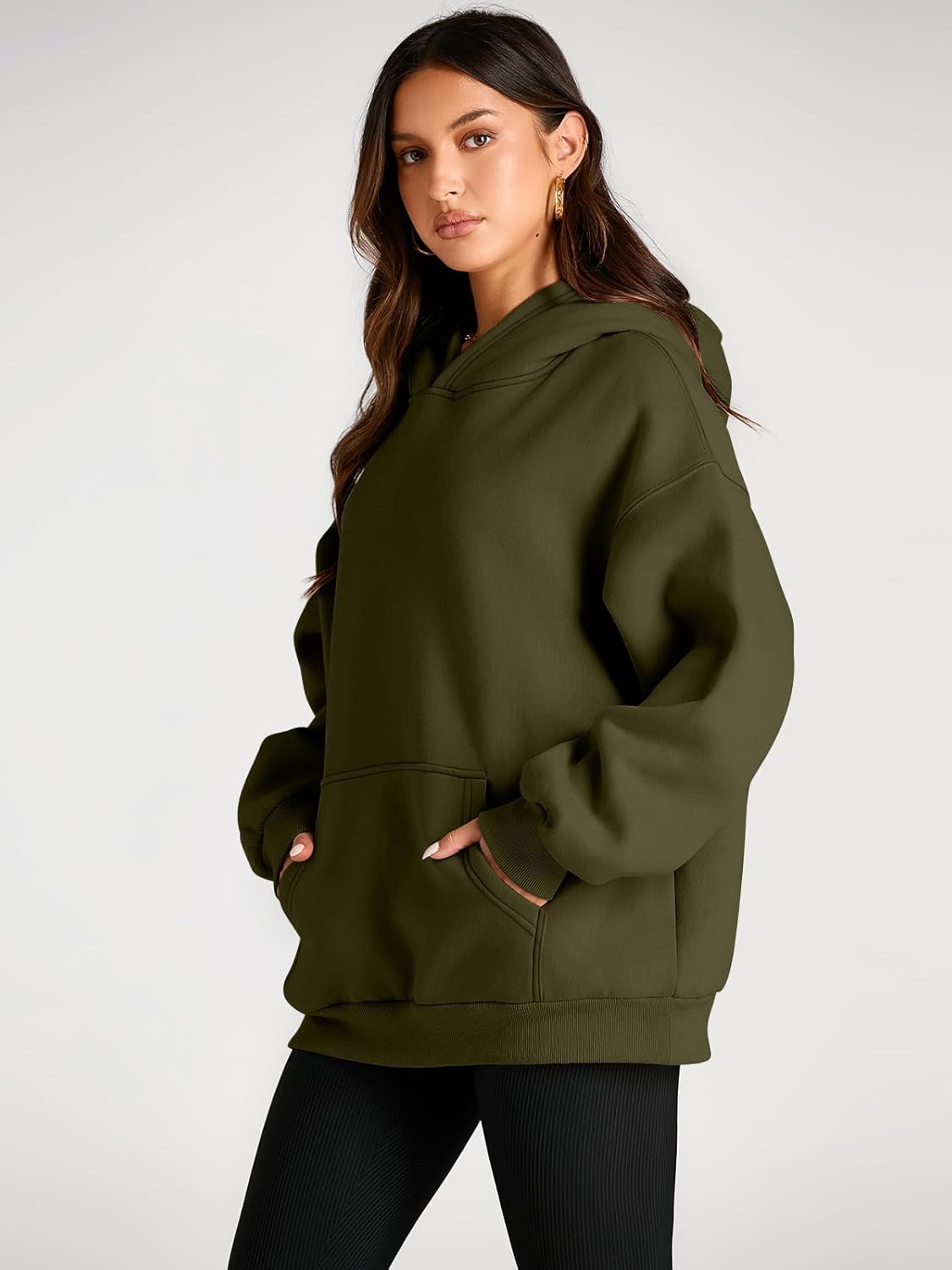 Felpe Oversize in Pile per Donna - Pullover Autunnali e Invernali con Cappuccio e Maniche Lunghe