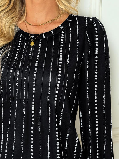 Long Sleeve Shirts Womens Pleated Business Casual Blouses with Smocked Cuffs