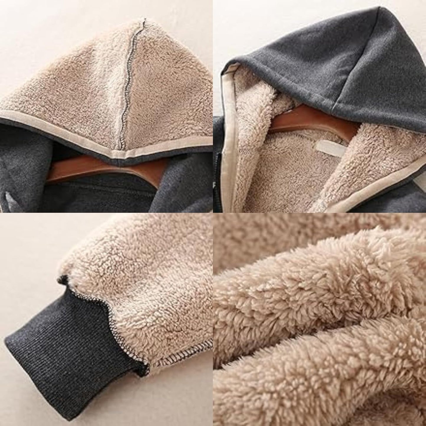 Women'S Fleece Jacket​ Sherpa Lined Full Zip ​Hoodie Winter Coat​ Warm Plush Pullover with Pockets, Warm Plush Coat​