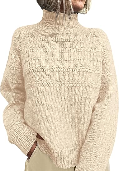 Women'S Turtleneck Sweaters 2025 Fall Chunky Knit Pullover Long Sleeve Jumper Tops Trendy Winter Clothes