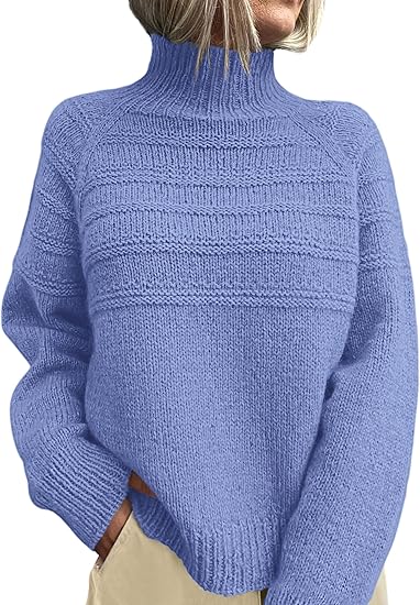 Women'S Turtleneck Sweaters 2025 Fall Chunky Knit Pullover Long Sleeve Jumper Tops Trendy Winter Clothes