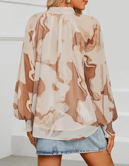 Women'S Floral Print Blouse 2025 Long Sleeve Button down Casual Fall Boho Oversized Tops Shirts