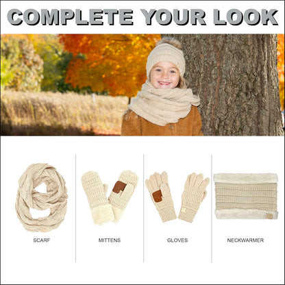 Cozy Toddler Cable Knit Pom Beanie - Warm Winter Hat for Kids