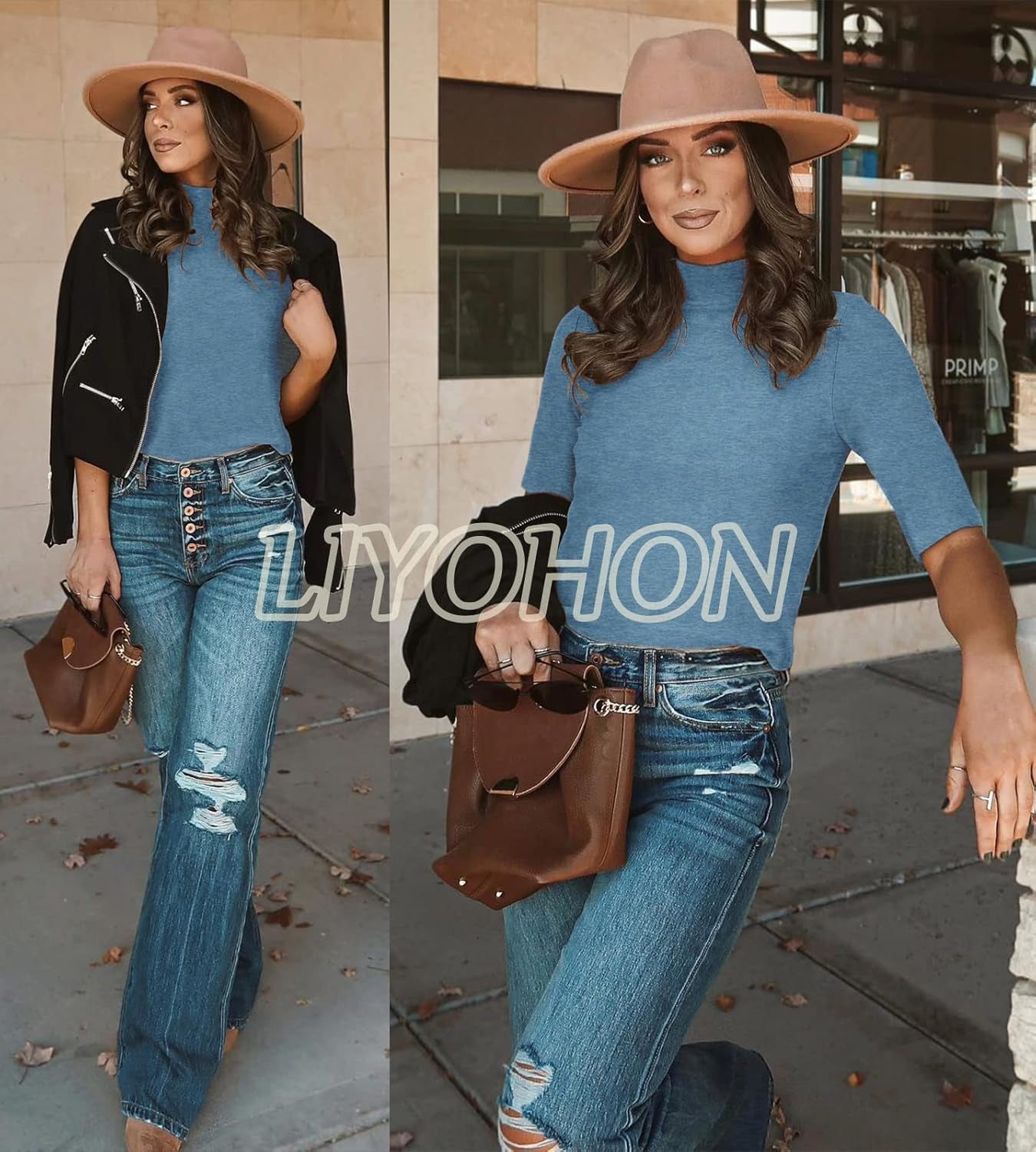 Womens Tops Dressy Casual Mock Turtleneck Business Short Sleeve T Shirts Going Out Tops 2025