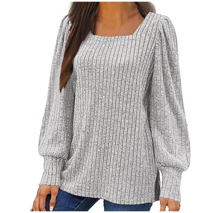 Fall Sweaters for Women 2023 plus Size Fashion Long Sleeve Loose Solid Color Blouse Pullover Sweaters Jumper
