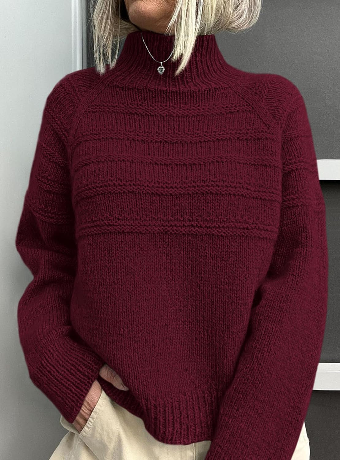 Women'S Turtleneck Sweaters 2025 Fall Chunky Knit Pullover Long Sleeve Jumper Tops Trendy Winter Clothes
